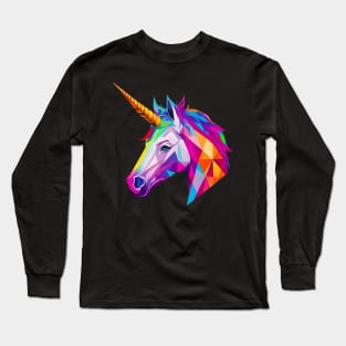 Colorful Unicorn Head Long Sleeve T-Shirt